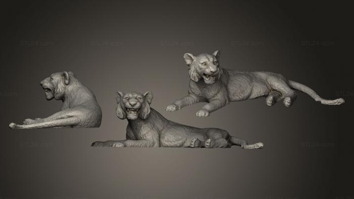 Статуэтки животных (Тигр, STKJ_0458) 3D модель для ЧПУ станка